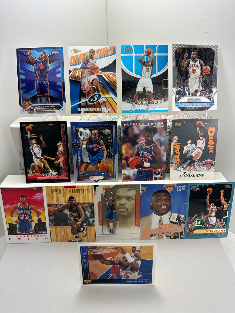 Stephon Marbury/Latrell Sprewell/Allan Houston/Ewing/LJ Knicks lot of 14